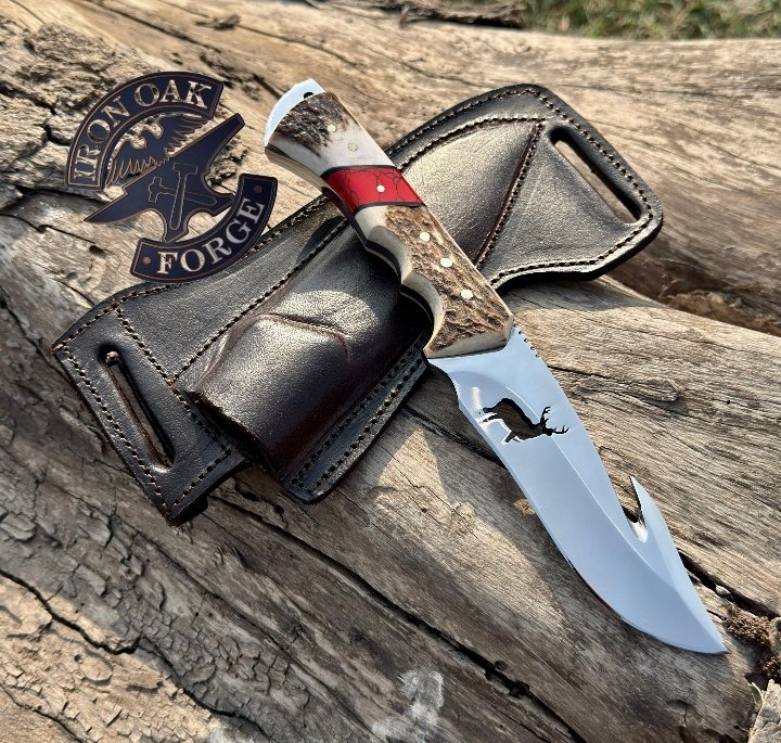 Handmade Guthook skinner Knife With Deer Cut On The Blade"11
MZ:01 - Image 7