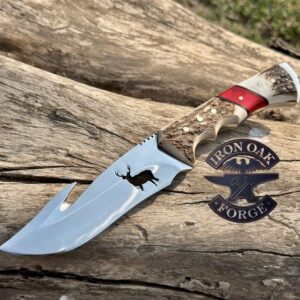 Handmade Guthook skinner Knife  With Deer Cut On The Blade"11

MZ:01