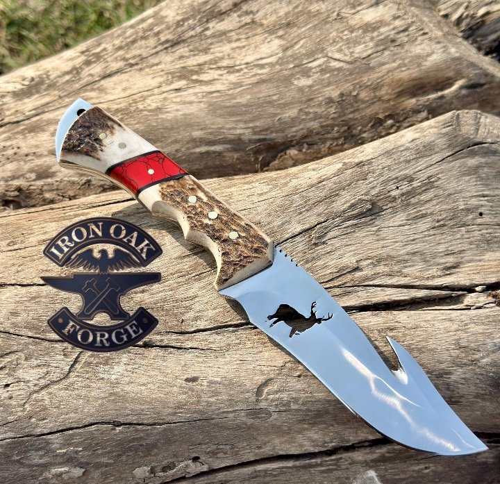 Handmade Guthook skinner Knife With Deer Cut On The Blade"11
MZ:01 - Image 4