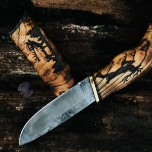 Handmade 1095 High Carbon Steel Fixed Blade Knife
• Wooden scabbard included
MZ:02