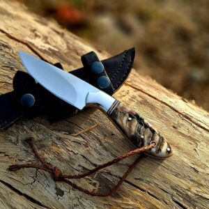 Handmade powerful blend of D2 tool steel and natural sheep horn, handcrafted into an 8.5" skinner for serious hunters
MZ:17