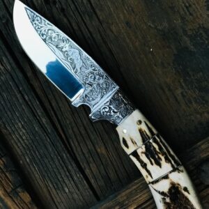 Elite Custom Hunting Knife, Mirror Polish & Deep Hand Engraving
MZ:29