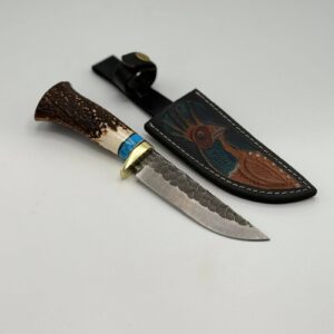 5160 Steel Hunting Knife with Stag Handle & Handcrafted Leather Sheath
MZ:50