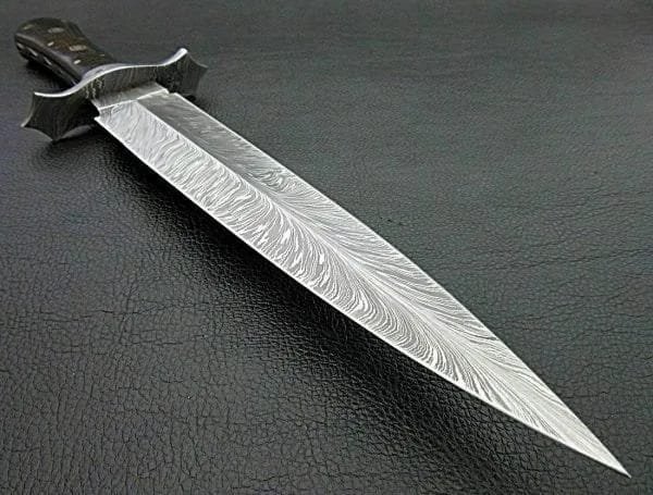Handmade Damascus Feather Dagger,Micarta Handle
MZ:39 - Image 2
