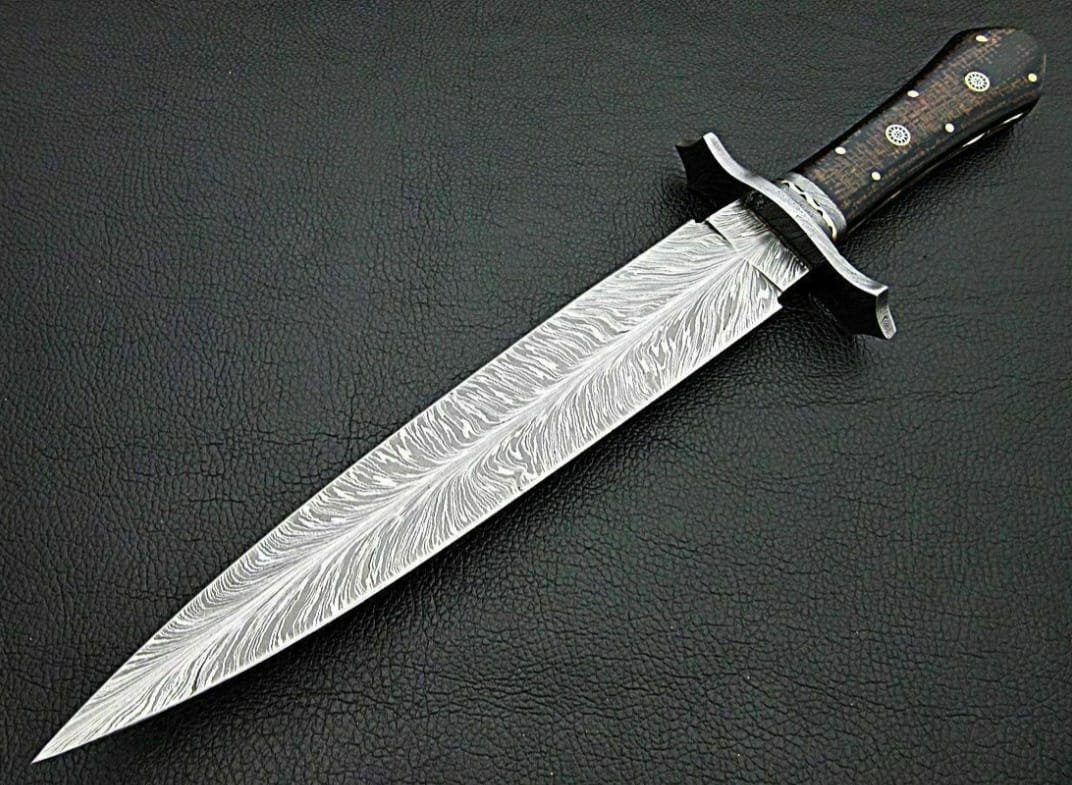 Handmade Damascus Feather Dagger,Micarta Handle
MZ:39 - Image 4