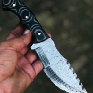 Damascus Tracker Knife with Textured Micarta Handle
MZ:58